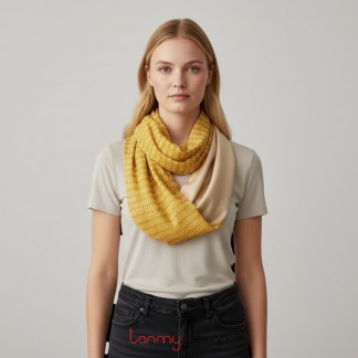 Silk scarf LOUISA-YELLOW BAMBOO